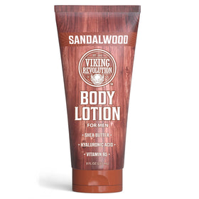 Viking Revolution front packaging showing 8oz bottle and sandalwood scent benefit
