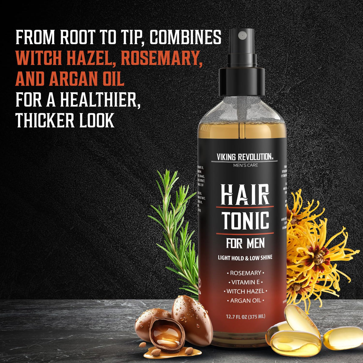 Viking Revolution label close-up highlighting key ingredients and natural scent benefit