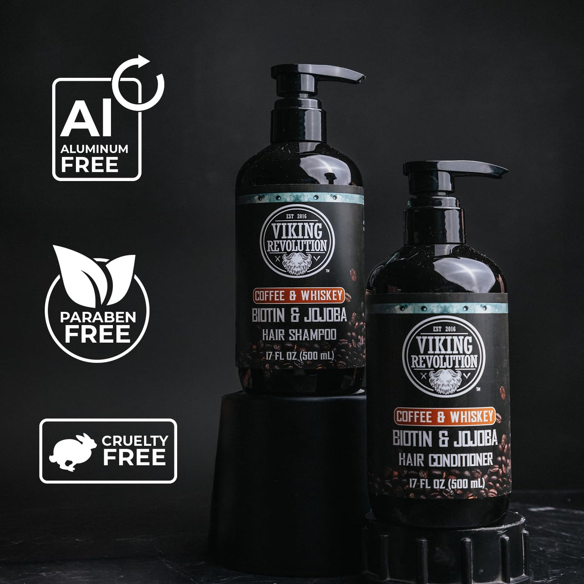 Viking Revolution 17 oz bottle in hand showing true size and long-lasting value