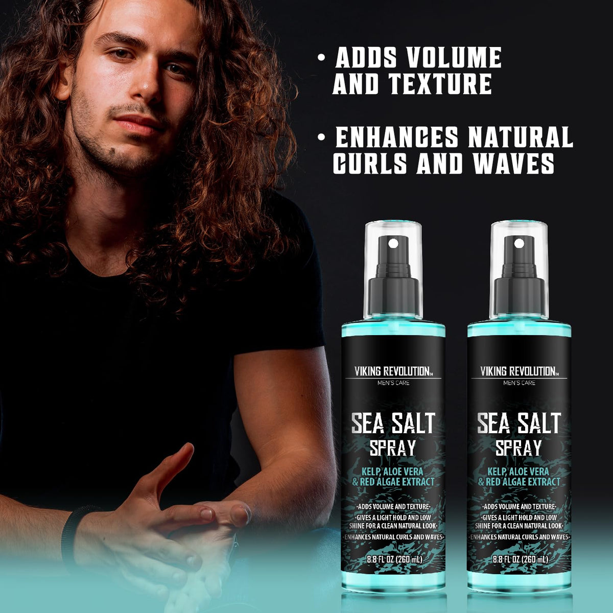 Viking Revolution aloe kelp red algae ingredient mix highlighting conditioning benefits