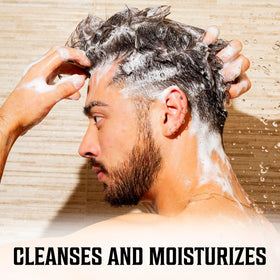 Viking Revolution shampoo lather demonstrating gentle cleansing and foam