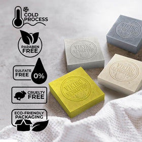 Viking Revolution soap lather in hand demonstrating rich foam and clean feel