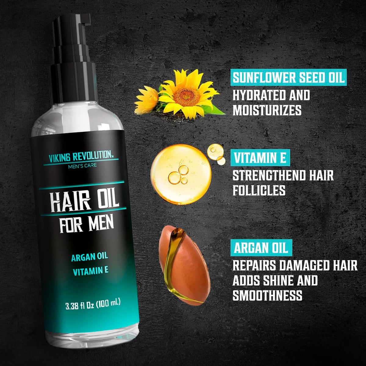Viking Revolution sea salt spray misting on damp hair for added beachy texture