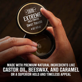Viking Revolution styled pompadour demonstrating extra-firm hold and high shine