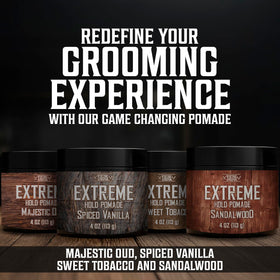 Viking Revolution styled slick-back hair, demonstrating high shine and control