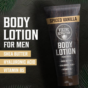 Viking Revolution lotion texture close-up demonstrating creamy non-greasy hydration