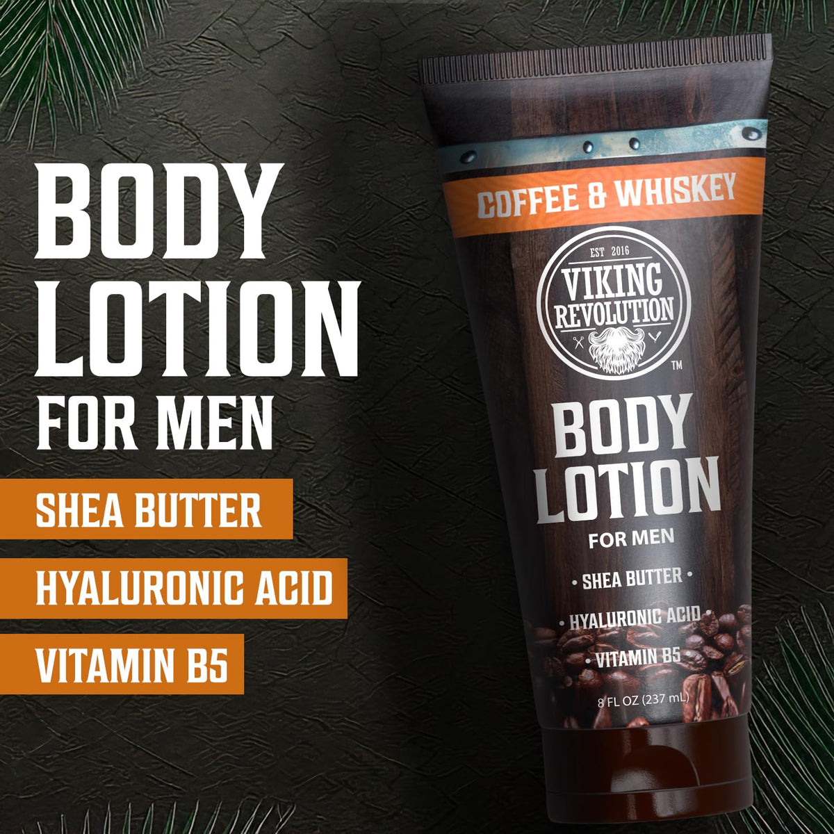 Viking Revolution lotion texture close-up demonstrating fast-absorbing moisturizing feel