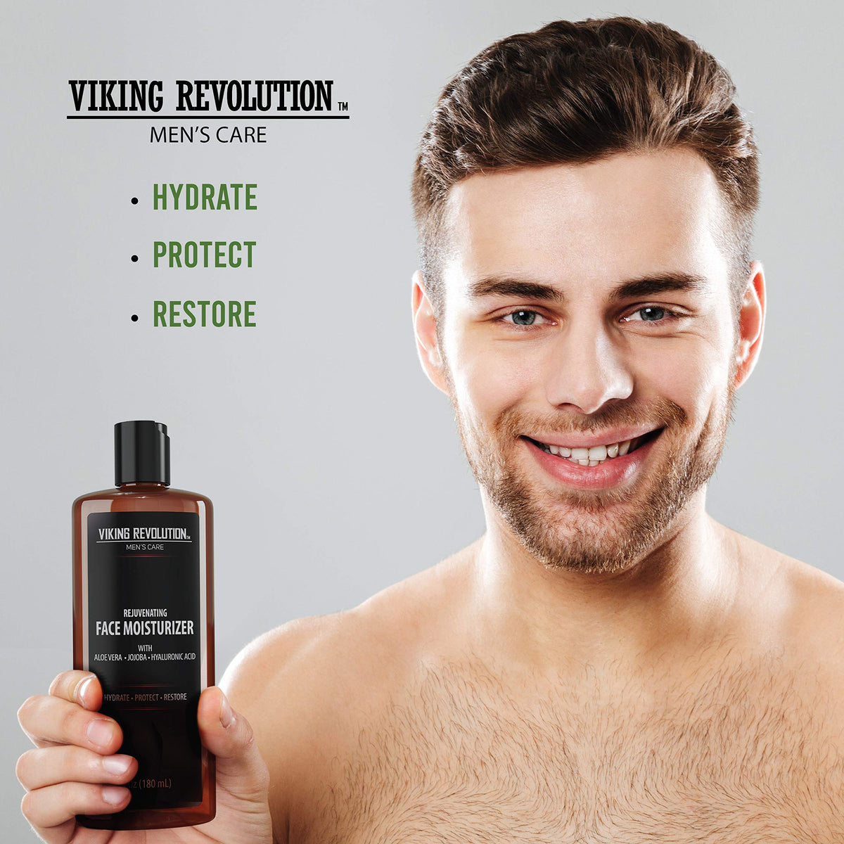 Viking Revolution cream texture close-up highlighting smooth non-greasy finish