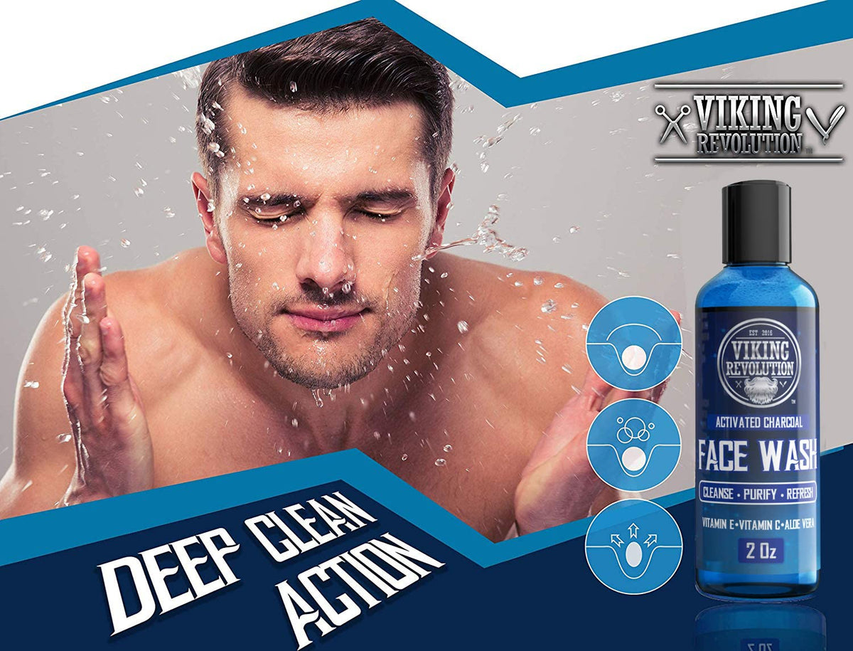 Viking Revolution texture lather on hand demonstrating gentle foaming and cleansing benefit