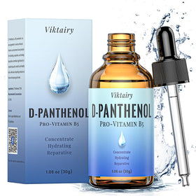 Viktairy D‑Panthenol front vial showing label and volume, clear view and ingredient benefit