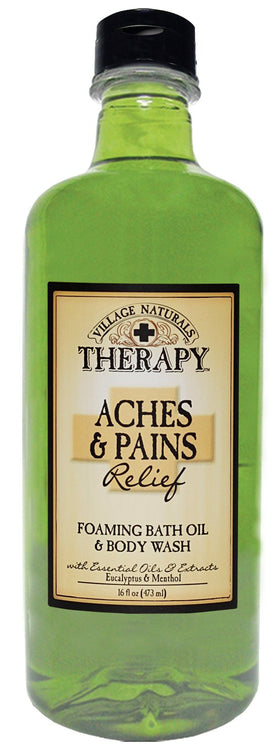 Village Naturals Therapy front label showing product name and benefits for clear identification