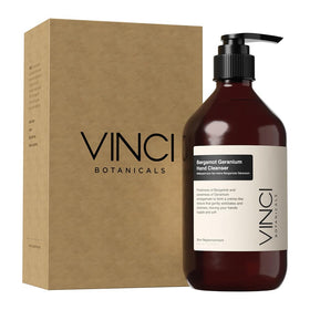 Vinci Botanicals front packaging showing 500 ml bottle and benefits