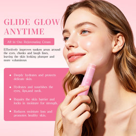 Vincofoo applying balm to neck and forehead to smooth lines and lift appearance