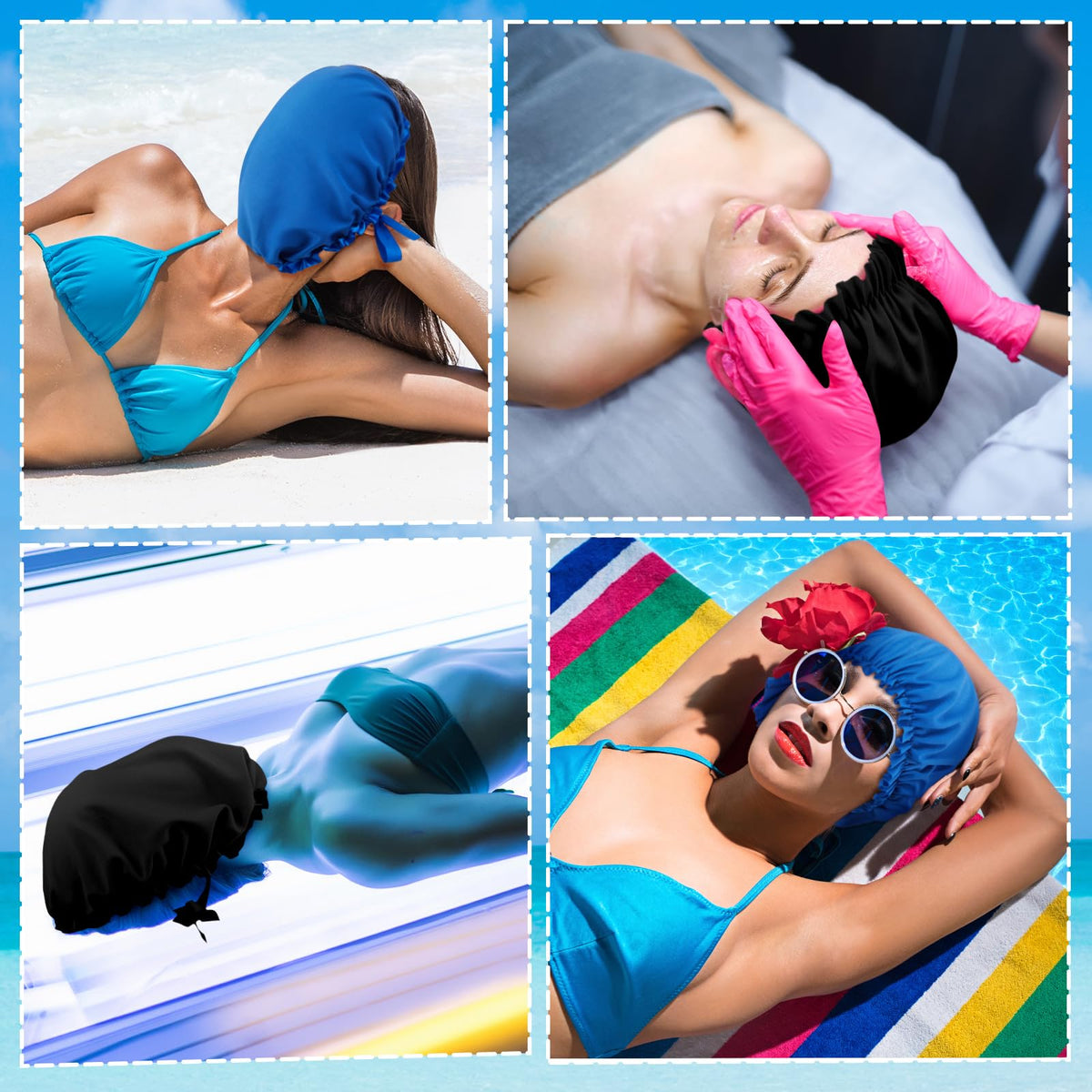 Vinsatin in salon use on model illustrating practical protection during tanning
