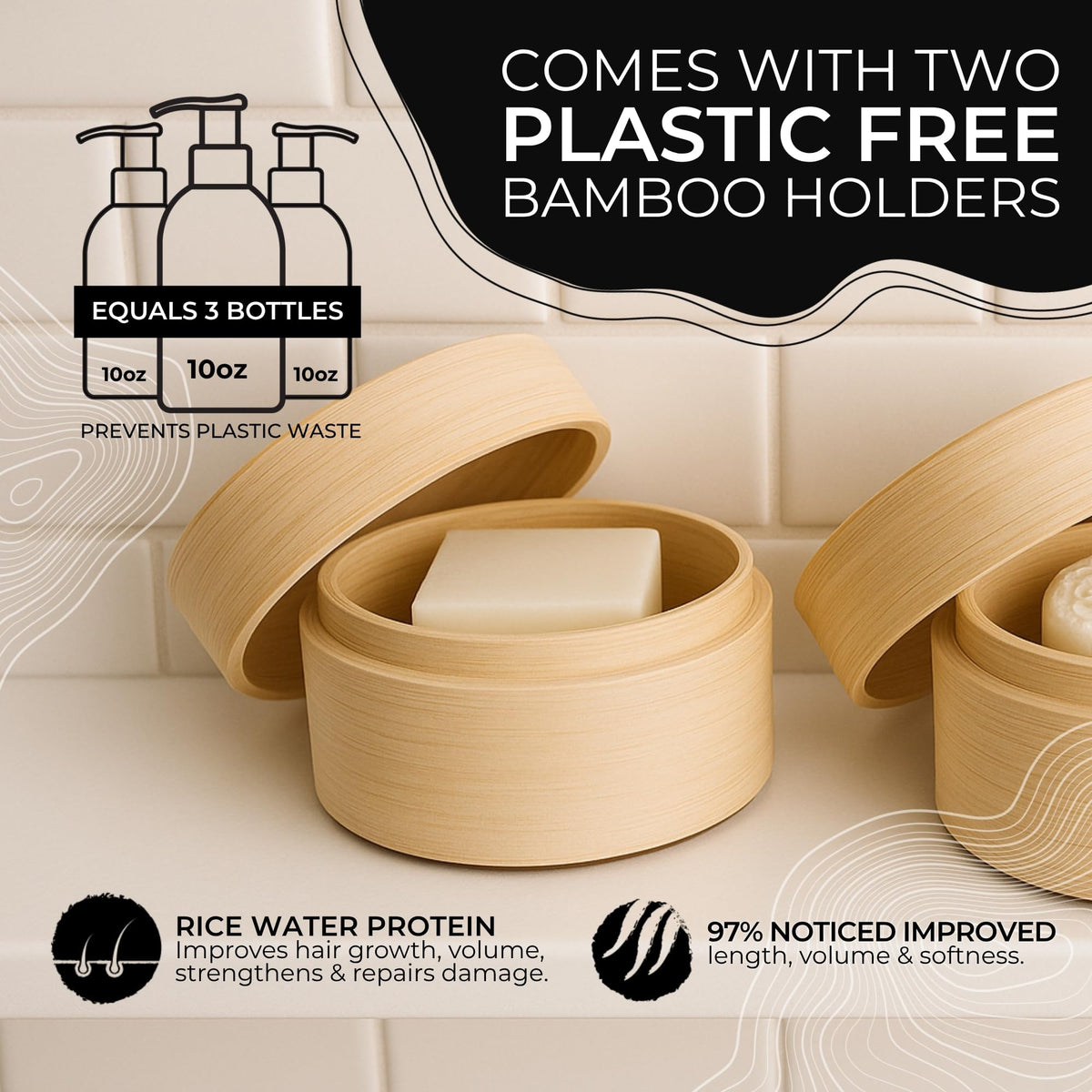 Viori bamboo holder holding bars upright to drain and extend bar lifespan
