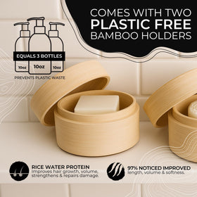 Viori bamboo holder holding bars upright to drain and extend bar lifespan