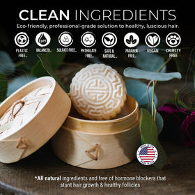 Viori shampoo and conditioner bars on wood for natural aesthetic