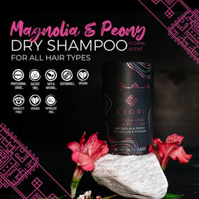 Viori dry shampoo open jar with powder visible, highlighting fine texture for fast oil absorption