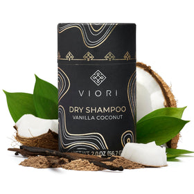 Viori dry shampoo front packaging showing fast-absorbing benefits