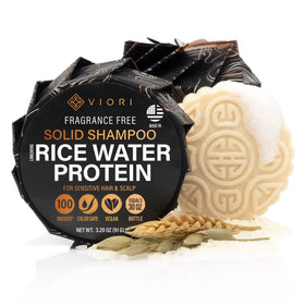 Viori front packaging showing shampoo bar and brand benefits