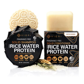 Viori front packaging showing shampoo and conditioner bars with travel-ready benefits