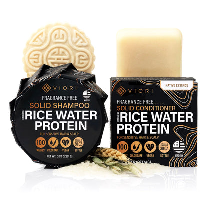 Viori front packaging showing shampoo and conditioner bars with travel-ready benefits