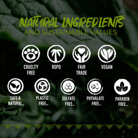 Viori ingredient label close-up showing rice water and essential oils transparency