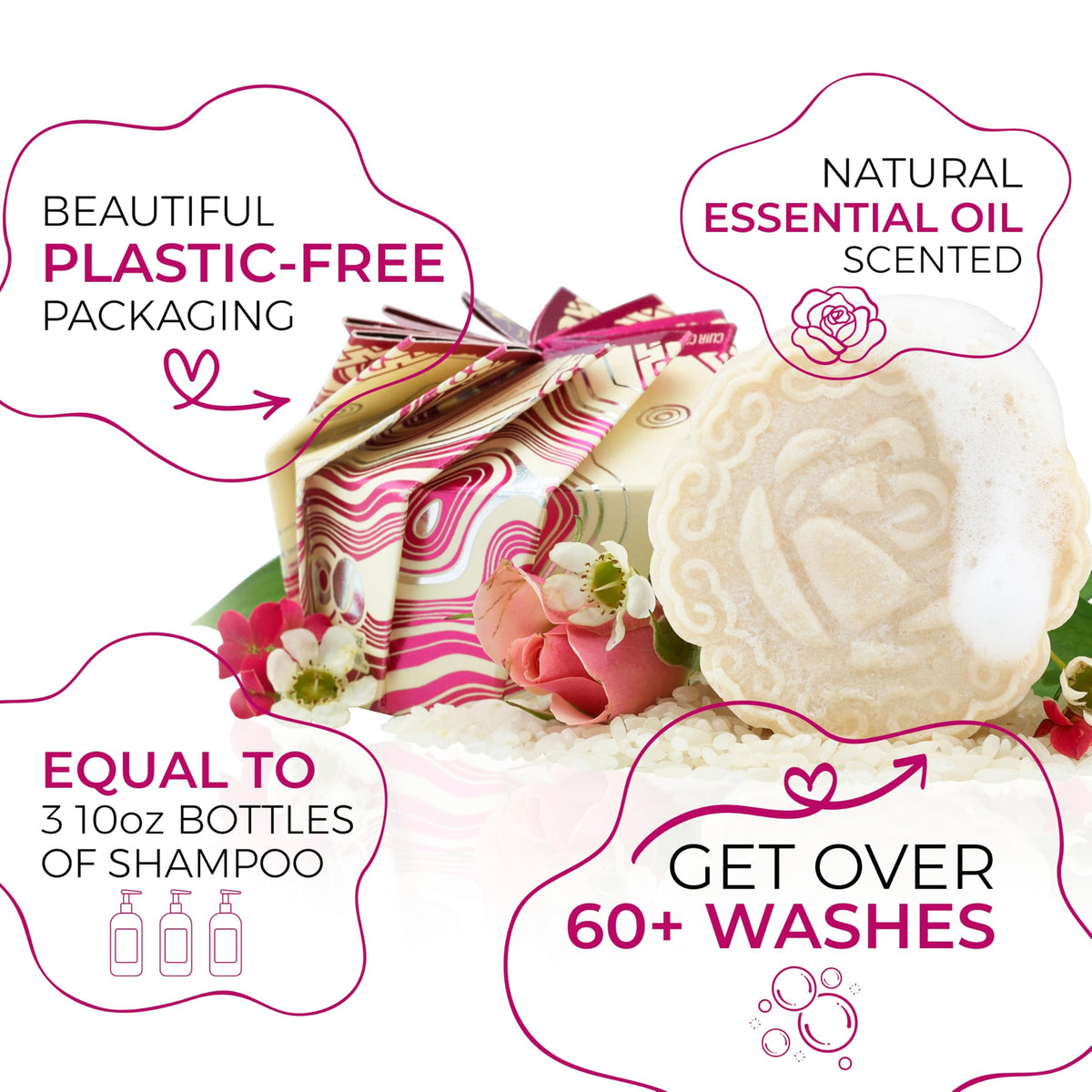 Viori bar producing soft lather on wet palms for gentle cleansing