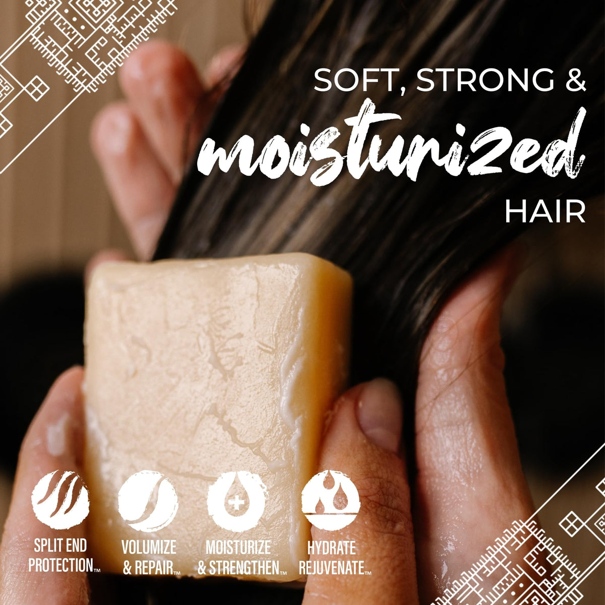 Viori conditioner bar lather on hair demonstrating gentle toning and slip benefit