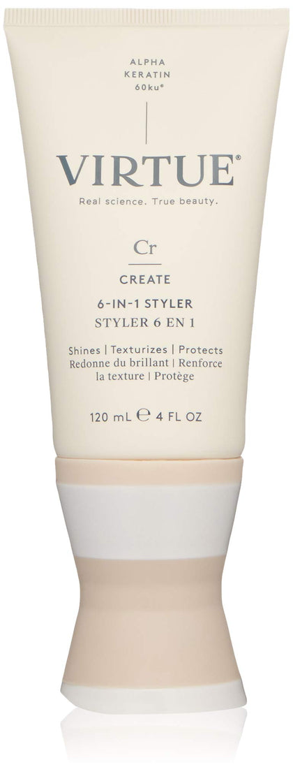 VIRTUE front packaging showing bottle and label, conveys premium styling benefits