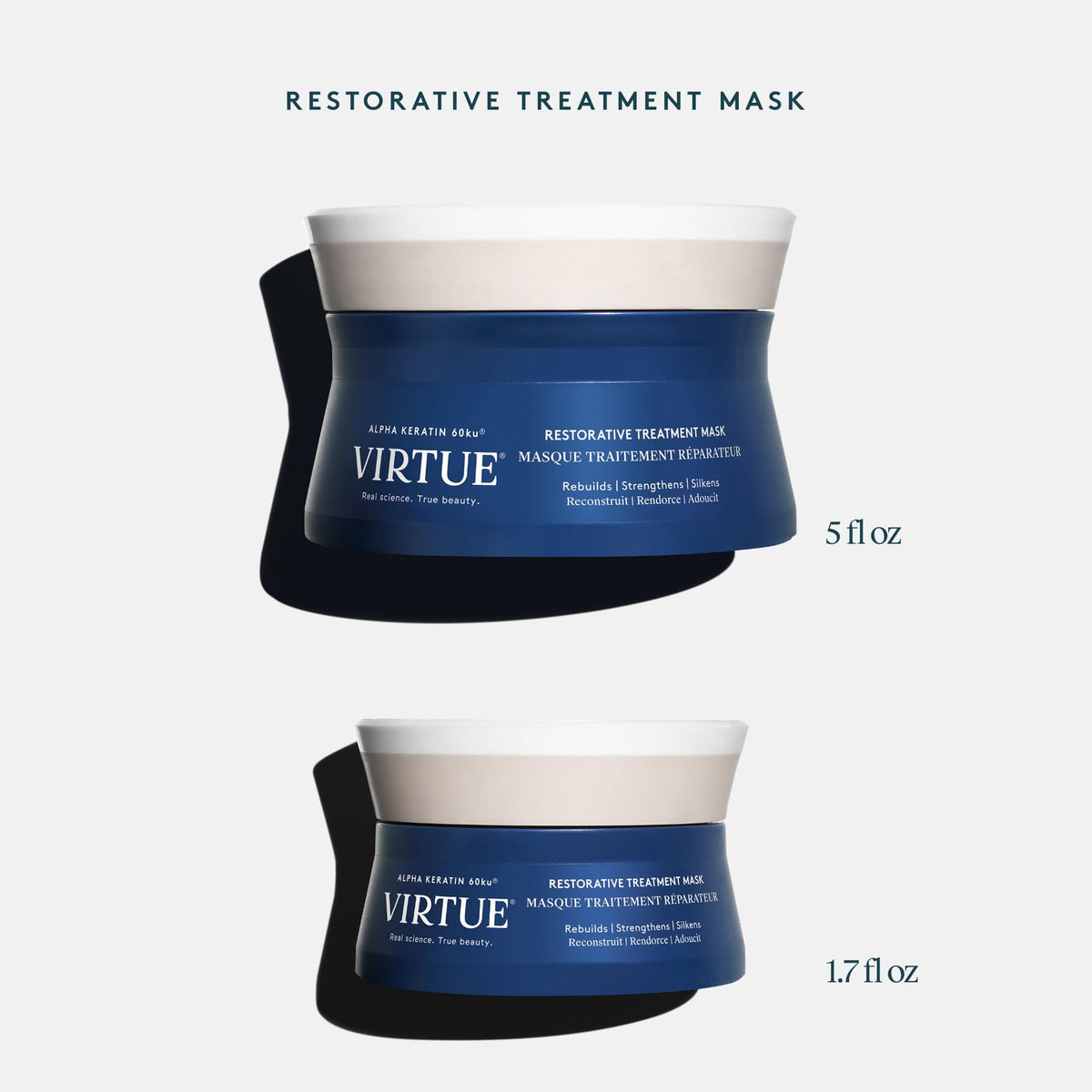 VIRTUE before and after hair shine comparison illustrating visible gloss