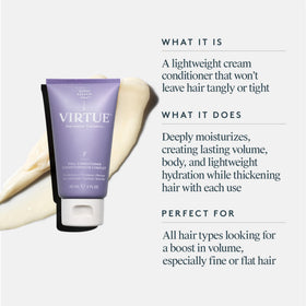 VIRTUE label close-up highlighting product name and usage directions for clarity