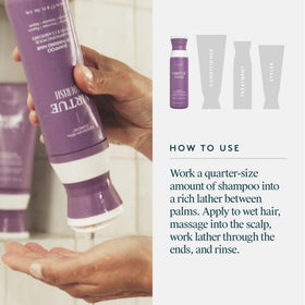 VIRTUE result on color-treated hair with gentle cleansing benefits