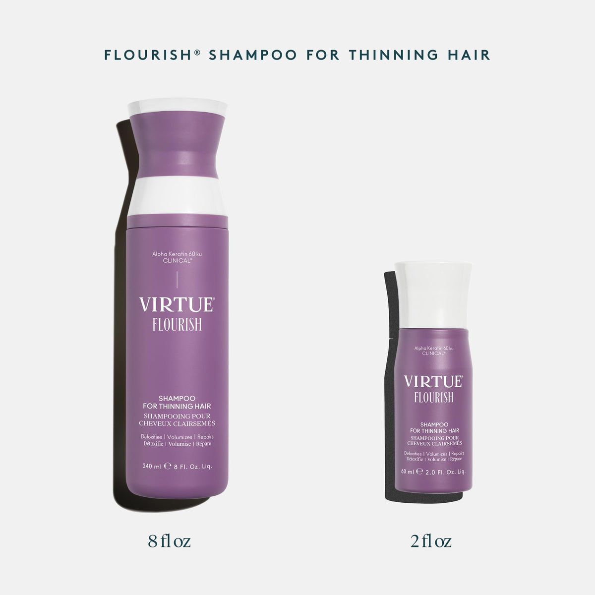VIRTUE before and after styling showing increased visible volume