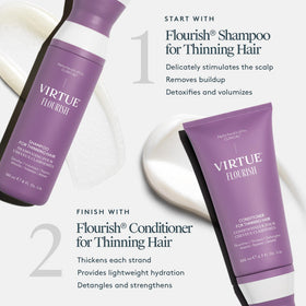 VIRTUE ingredient label highlighting keratin proteins and clean formulation