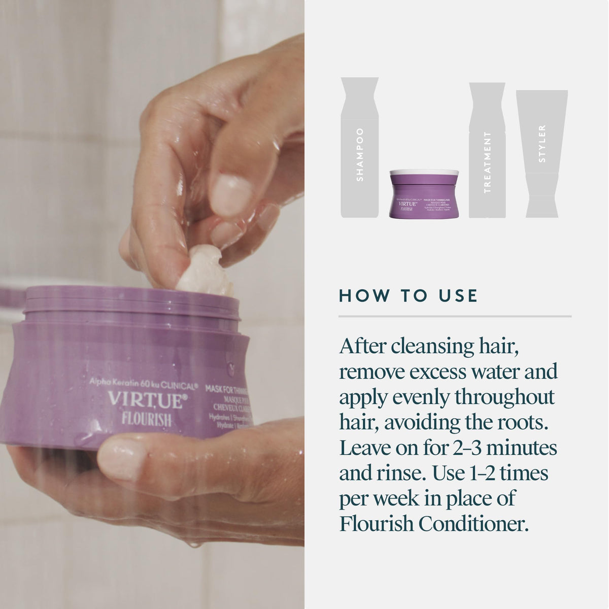 VIRTUE botanical ingredients beside jar illustrating natural actives