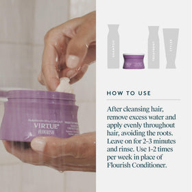 VIRTUE botanical ingredients beside jar illustrating natural actives
