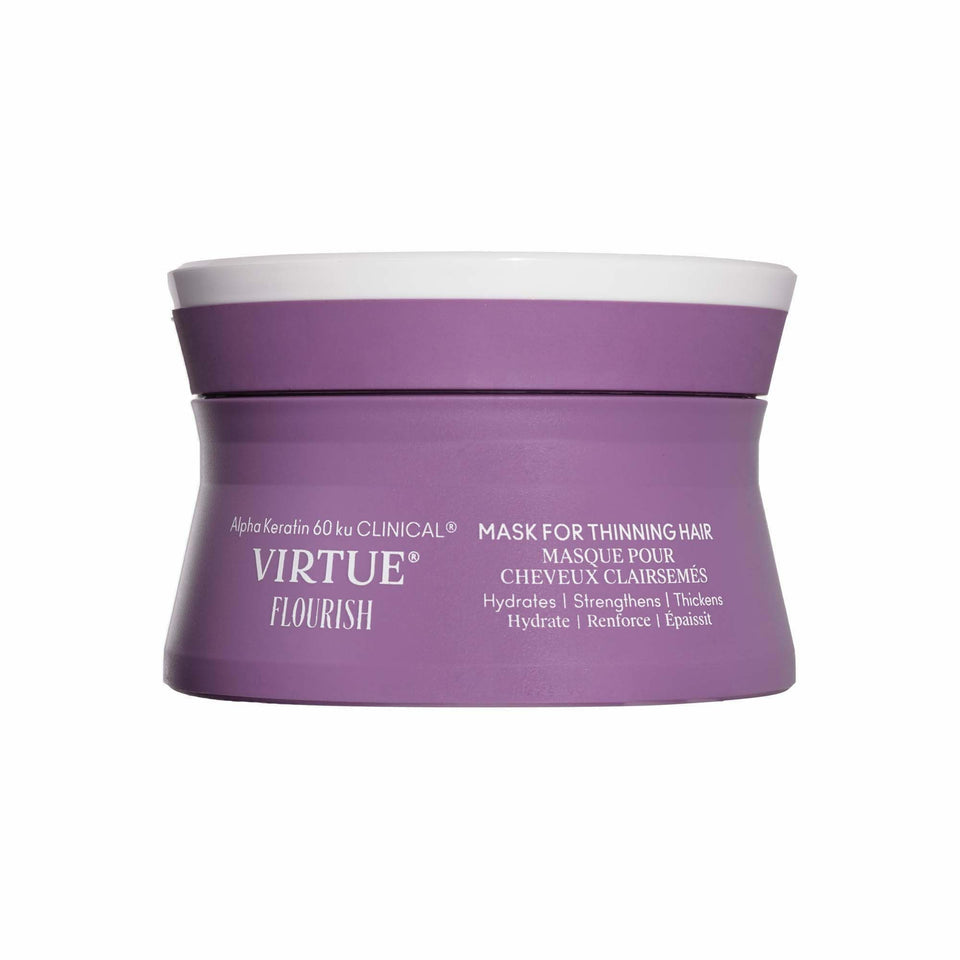 VIRTUE front packaging of Flourish Mask showing brand and size benefits