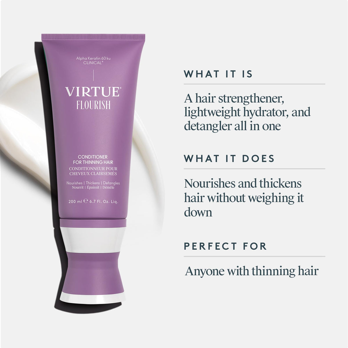 VIRTUE pump detail for easy dispensing and controlled product use