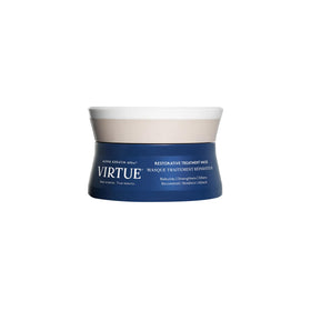VIRTUE front jar of restorative mask showing packaging and benefits