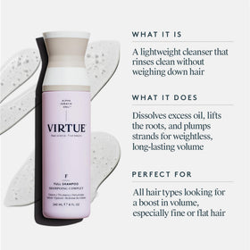 VIRTUE close-up label highlighting Alpha Keratin 60ku benefit