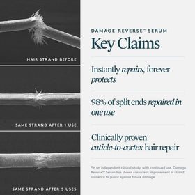 VIRTUE applying serum to damp hair for detangling and heat-prep benefits
