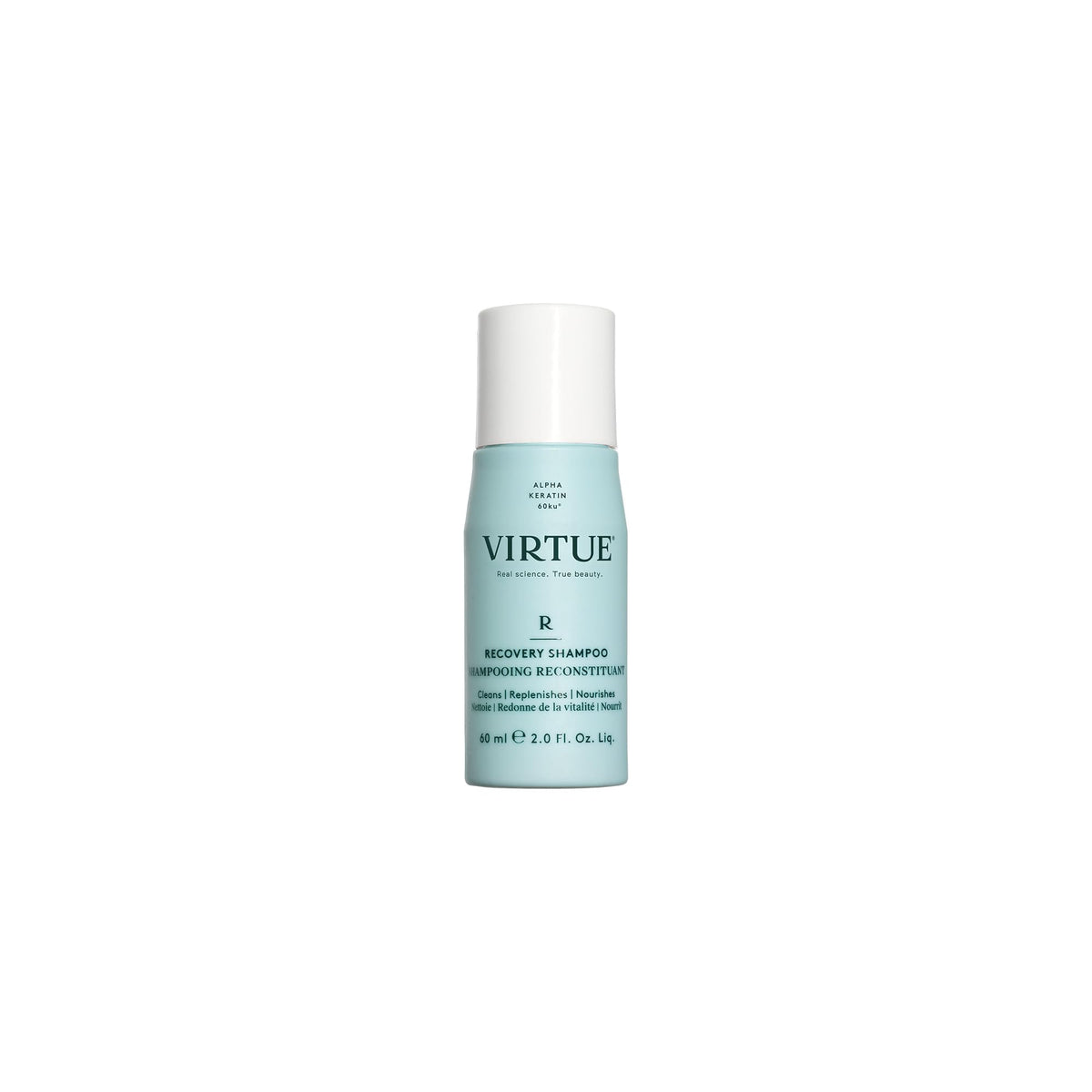 VIRTUE front bottle view showing sleek packaging and repair benefit