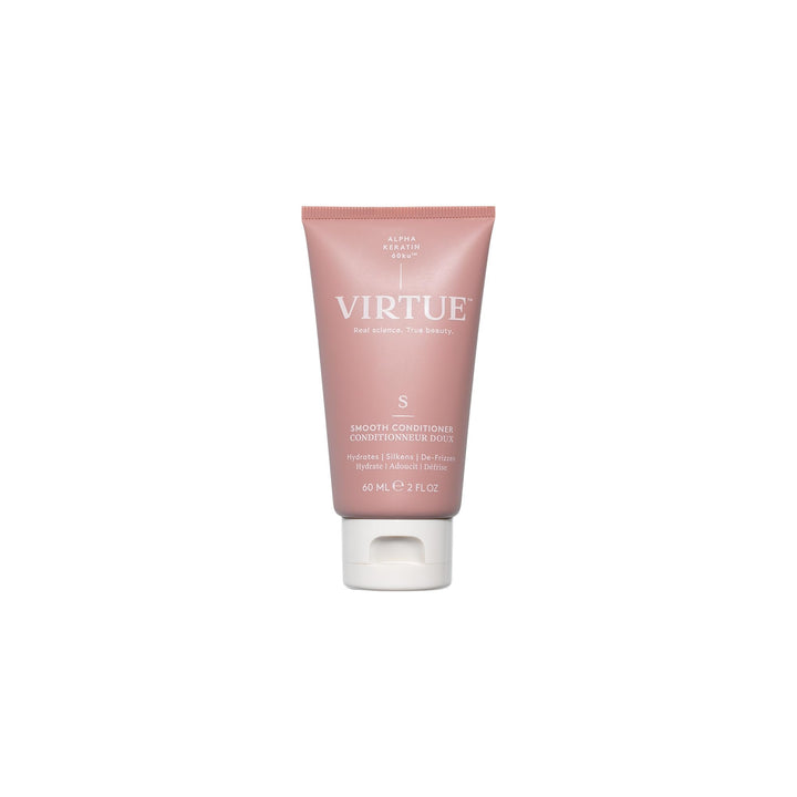 VIRTUE front bottle showing smooth conditioner for frizz control and sleek results