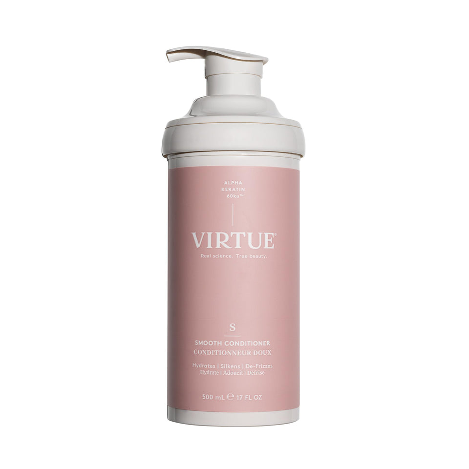 VIRTUE front packaging showing bottle and label for smooth frizz control