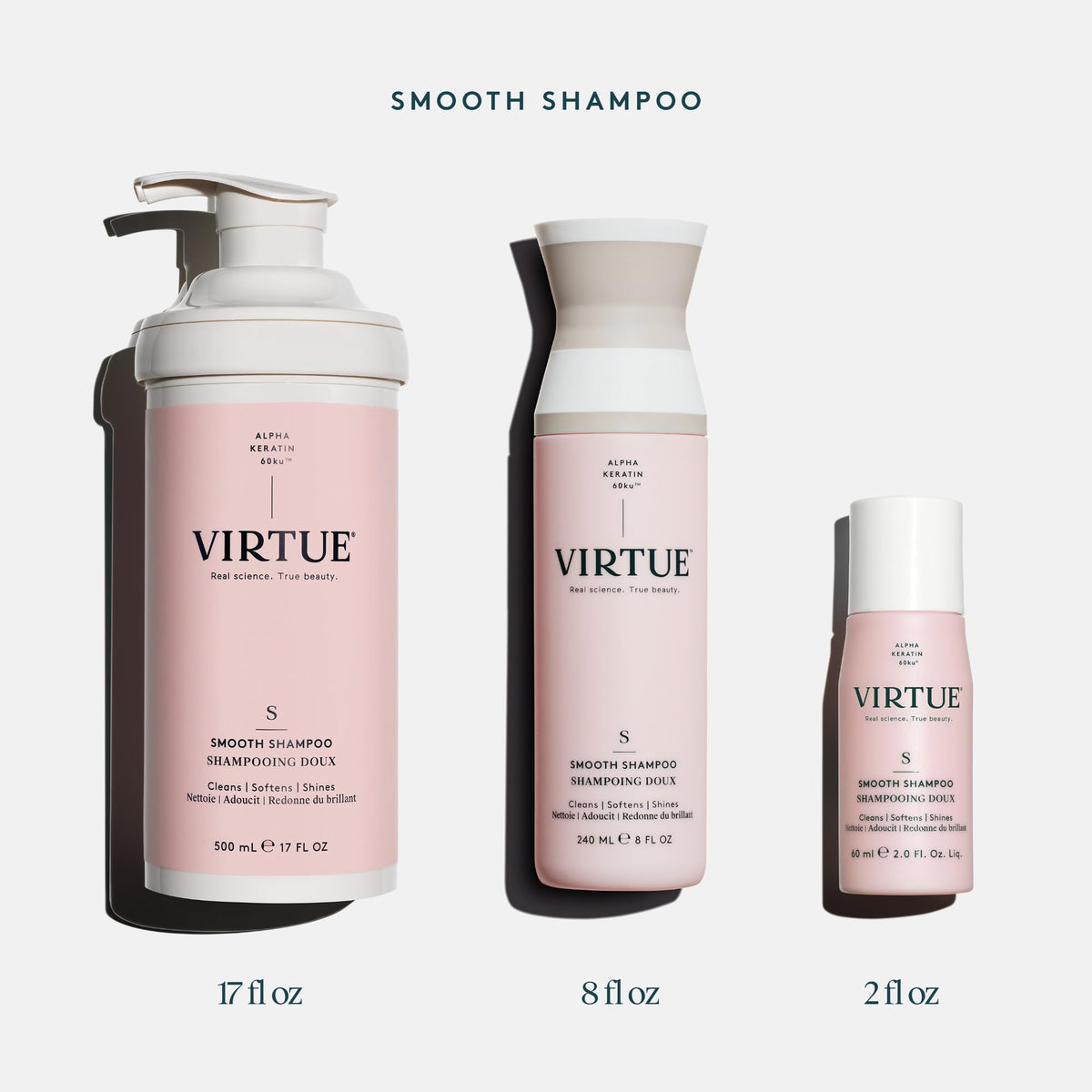 VIRTUE product in hand applying to wet hair to show easy use