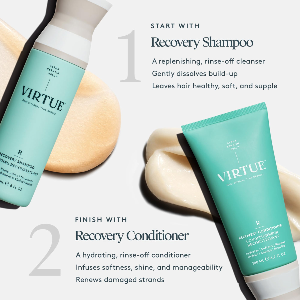 VIRTUE creamy lather close-up demonstrating gentle cleansing and softness