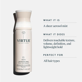 VIRTUE nozzle close-up highlighting precise mist delivery for even texture