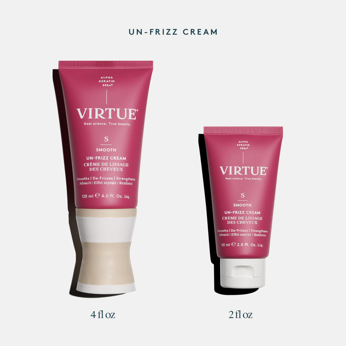 VIRTUE applied to curly hair demonstrating frizz control and definition