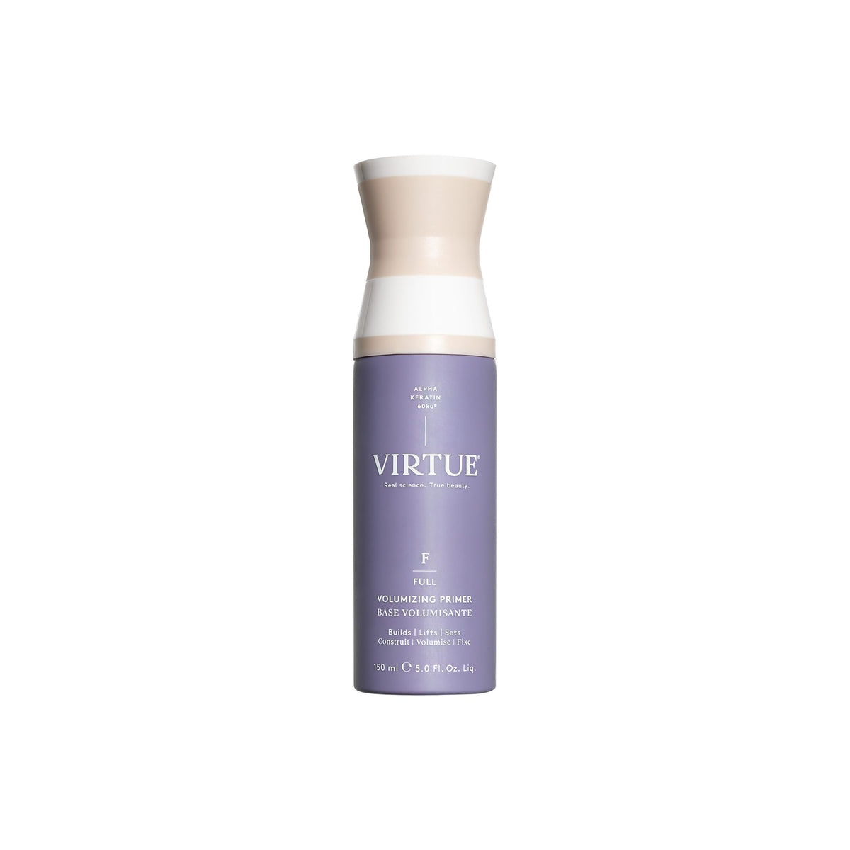 VIRTUE front packaging showing bottle and logo, highlights lightweight benefit